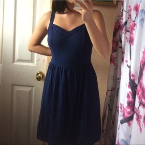 Plain Navy Blue Dress